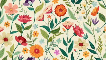 seamless pattern with flowers vector