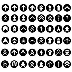 Up arrow vector web icon set. scroll illustration sign collection. Direction symbol or logo. Collection of Up arrows Icons.