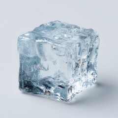 Single ice cube, clear and square