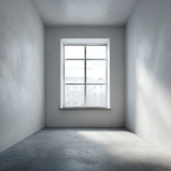 Empty room with large window