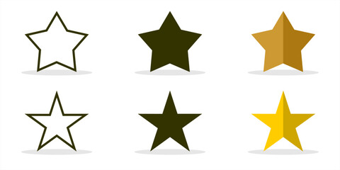 star vector flat icon set isolated on white background