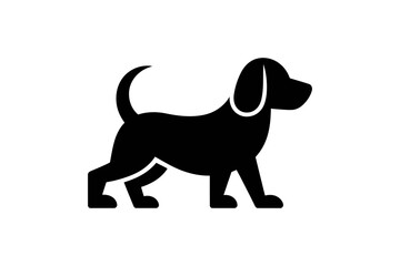 Simple black dog silhouette vector image download