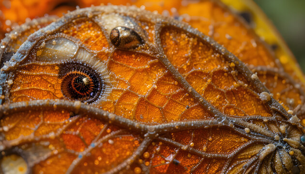  
File #:  1333480293
Extreme Close-Up Of Delicate Butterfly Scales Displaying Vibrant Orange Patterns And Texture
