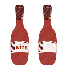 Wine bottle. Illustration for menus, labels, packaging, or food-related projects. Vector illustration