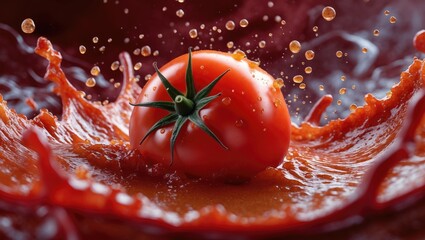 Juicy fresh tomato with rich tomato sauce