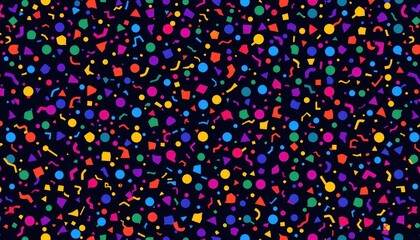 Vibrant Colorful Geometric Shapes Seamless Pattern Design Perfect for Festive Backgrounds and Trendy Prints