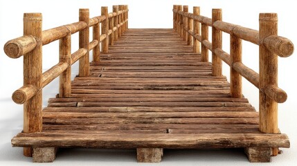 Rustic Wooden Bridge Durable and Scenic Pathway for Nature Settings