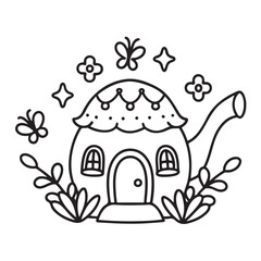 Black & White Designs, Victor Illustration, Line Art, Miniature Garden Bold & Easy Coloring Book, Miniature Garden Bold & Easy Coloring Book, Coloring Book, Coloring Pages, Printable Coloring Pages