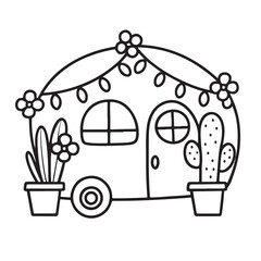 Black & White Designs, Victor Illustration, Line Art, Miniature Garden Bold & Easy Coloring Book, Miniature Garden Bold & Easy Coloring Book, Coloring Book, Coloring Pages, Printable Coloring Pages