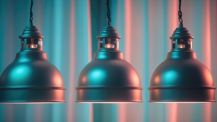 Obraz premium Modern hanging pendant lamp with steel and metallic design for room interior