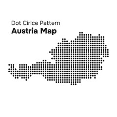 Obraz premium Austria map in Dot Circle Pattern Vector Illustration