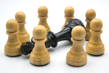 Fighting against a stronger opponent.
