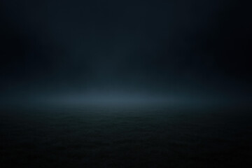 Silhouette of a lone figure walking through a dark, foggy forest.