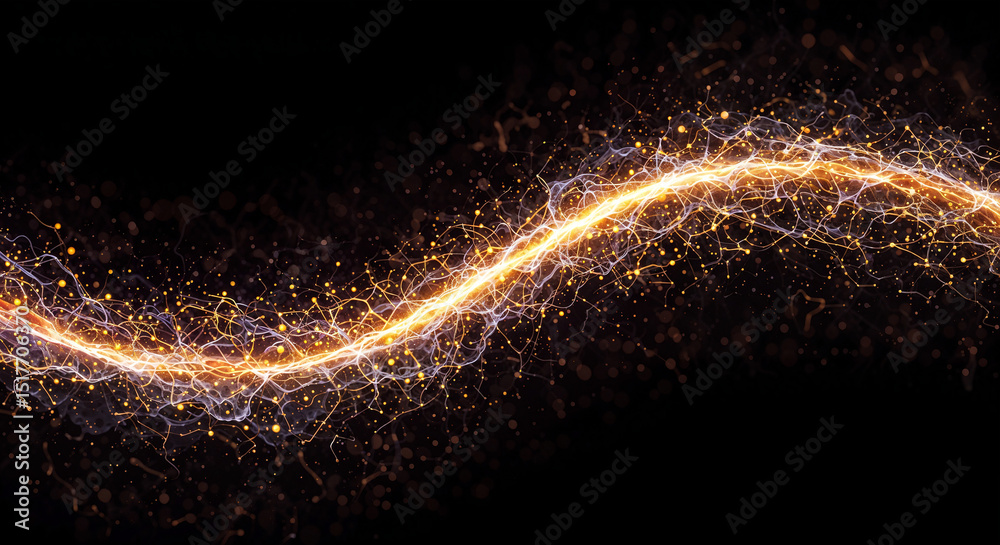 Poster abstract digital background with lines and neural connections . generative ai