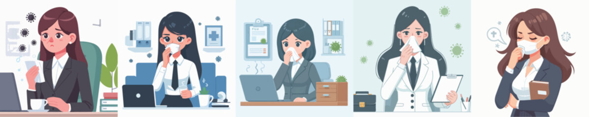 secretary character vector having flu