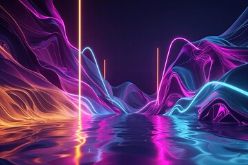 Dynamic Abstract Background Graphics for Stunning Neon Podcast Audio Visuals