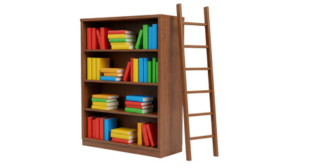 Isolated Bookcase Ladder