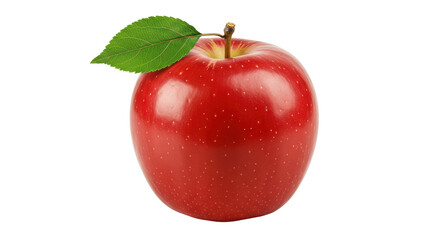 Isolated Red Apple With Green Leaf