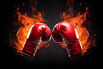 boxing gloves on black background