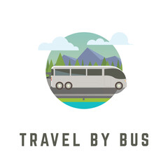 Travel by bus circle image