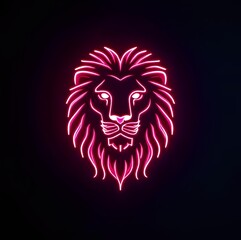 Obraz premium Luxury King Lion logo template frame.