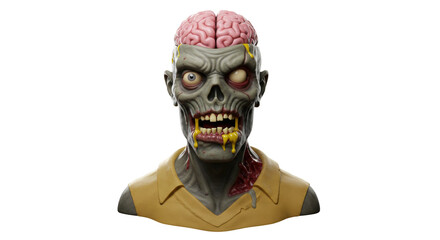 Isolated Zombie Head