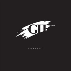 GH Brush Monogram Logo – Creative Minimalist Letter mark for Luxury Branding & Elegant Identity Design