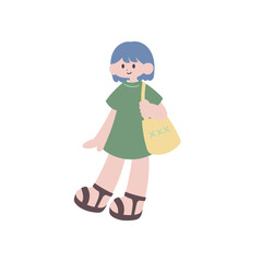 トートバッグを持った女の子