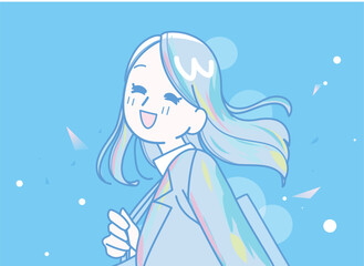 スーツ姿の笑顔の女性