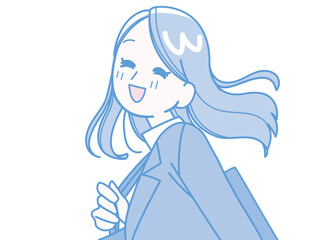 スーツ姿の笑顔の女性