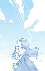 スーツ姿の笑顔の女性