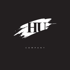 HU Brush Monogram Logo – Creative Minimalist Letter mark for Luxury Branding & Elegant Identity Design