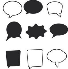 Set of comic speech bubbles. Cartoon vector illustration
