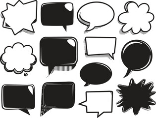 Set of comic speech bubbles. Cartoon vector illustration
