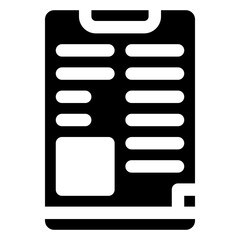 Cell phone with a white background is open to a page displaying a list of items