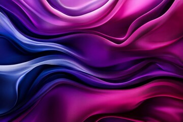 Obraz premium Abstract Iridescent Waves with Dynamic Purple and Blue Satin Creating a Fluid and Dreamy Effect