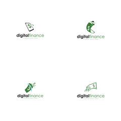 Digital finance logo design template