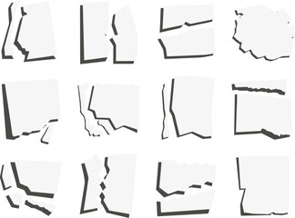 Torn sheets of paper. Torn paper strips set. Vector illustration

