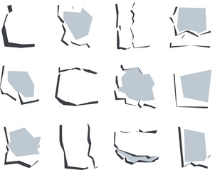 Torn sheets of paper. Torn paper strips set. Vector illustration
