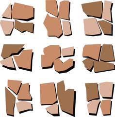 Torn sheets of paper. Torn paper strips set. Vector illustration
