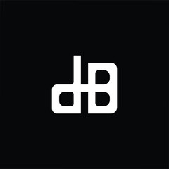 Flat style D B logo in black and white, ideal for business identity, branding, tech companies, media firms, and modern professional visual communication.