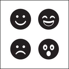 Emojis Silhouettes Icon Set