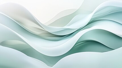 Subtle D waves in jade color tones creating dynamic yet calm abstract visual