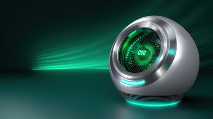 Futuristic Digital Device with Neon Glow and Modern Design Features