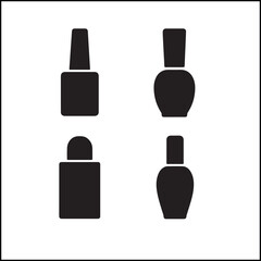 Nail Polish Silhouettes Icon Set