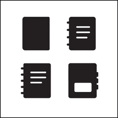 Notebooks Silhouettes Icon Set