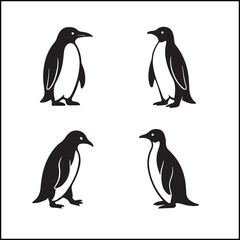 Penguins Silhouettes Icon Set