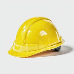 Bright yellow safety helmet angled