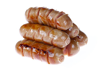 Sausages, isolated on a white background