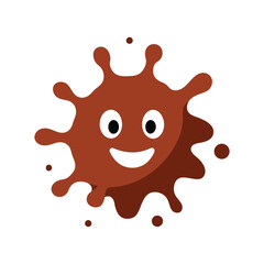 Fototapeta premium Happy face in chocolate splash vector art illustration